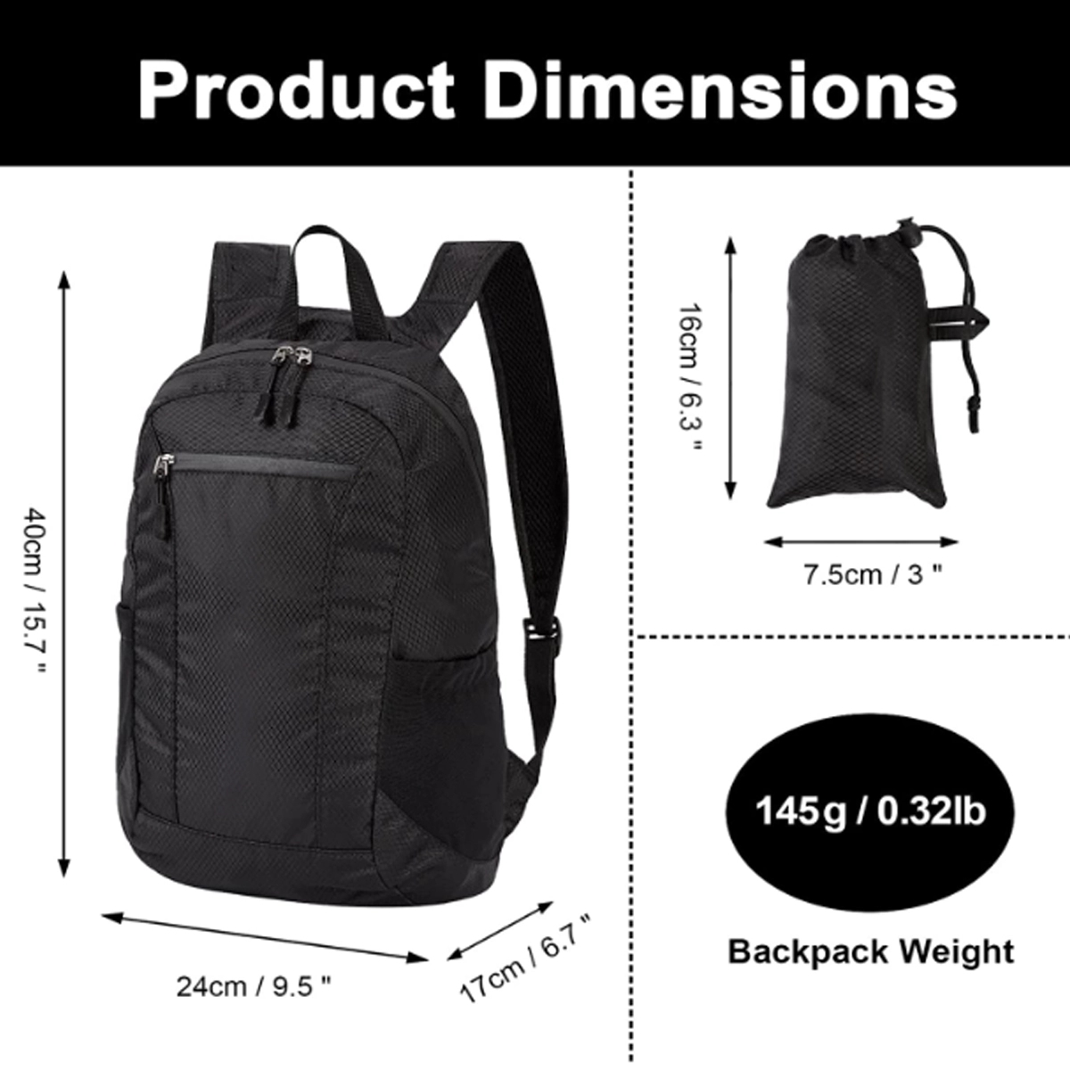 Custom Heavy Duty Lightweight Packable Hiking Backpack 5