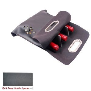 3 Bottle PU Leather Wine Bag With Grape Window And Metal Handle 16