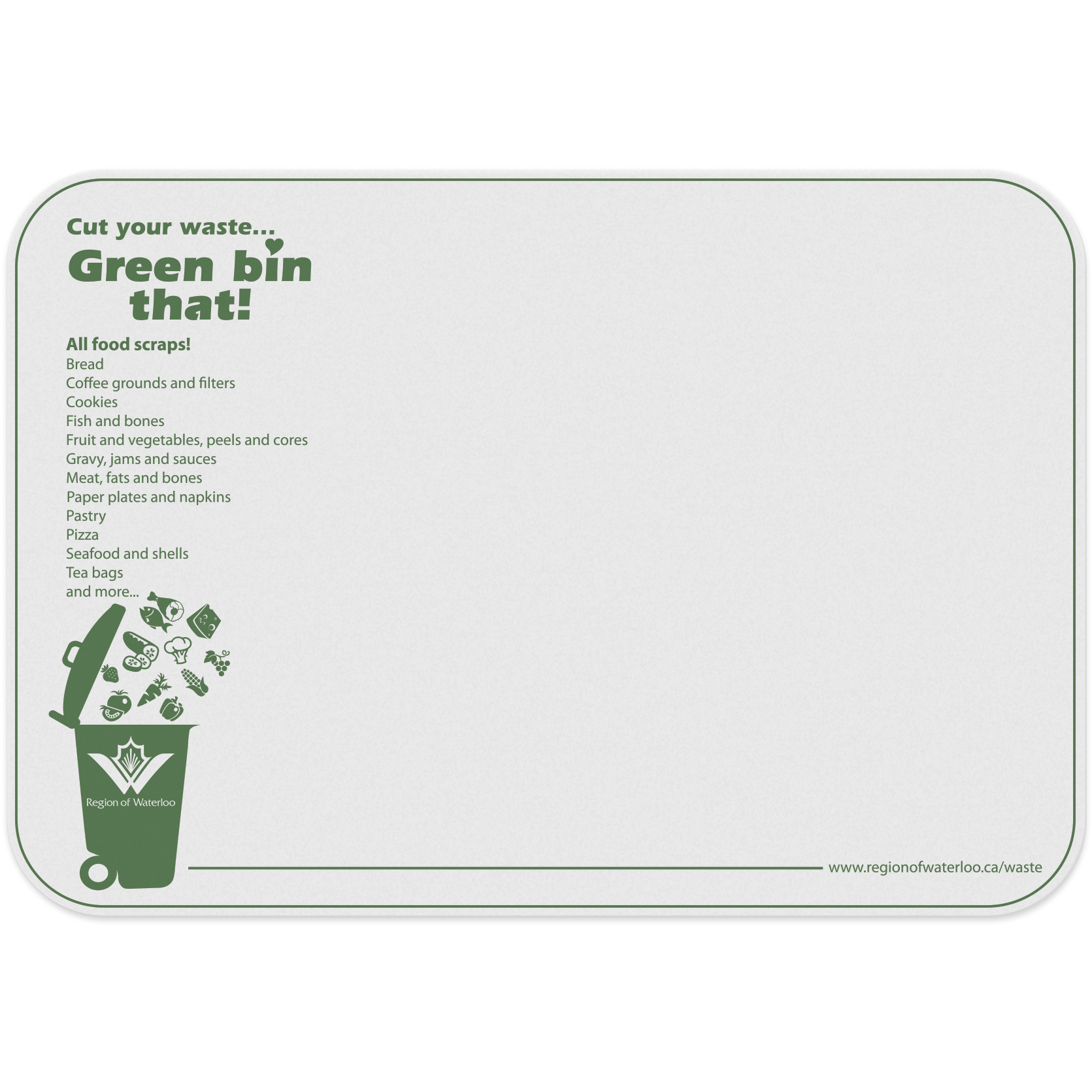 Flexible Cutting Board on FDA approved .030 clear plastic, rectangular (7.625" X 11") Spot Colour