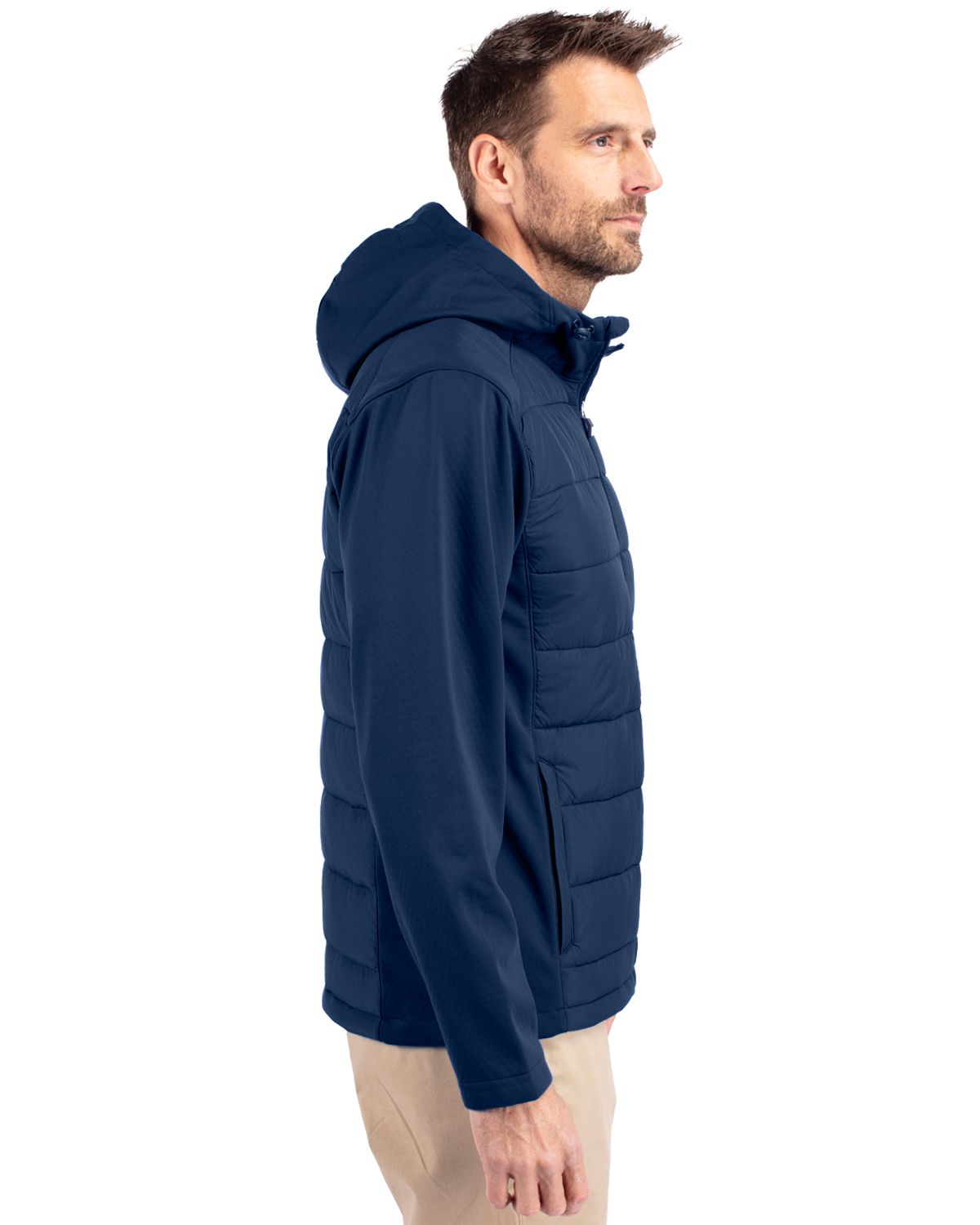 Cutter & Buck Evoke Epic Versatility Recycled Hybrid Softshell Mens Big & Tall Full Zip Hooded Jacket Big & Tall 4
