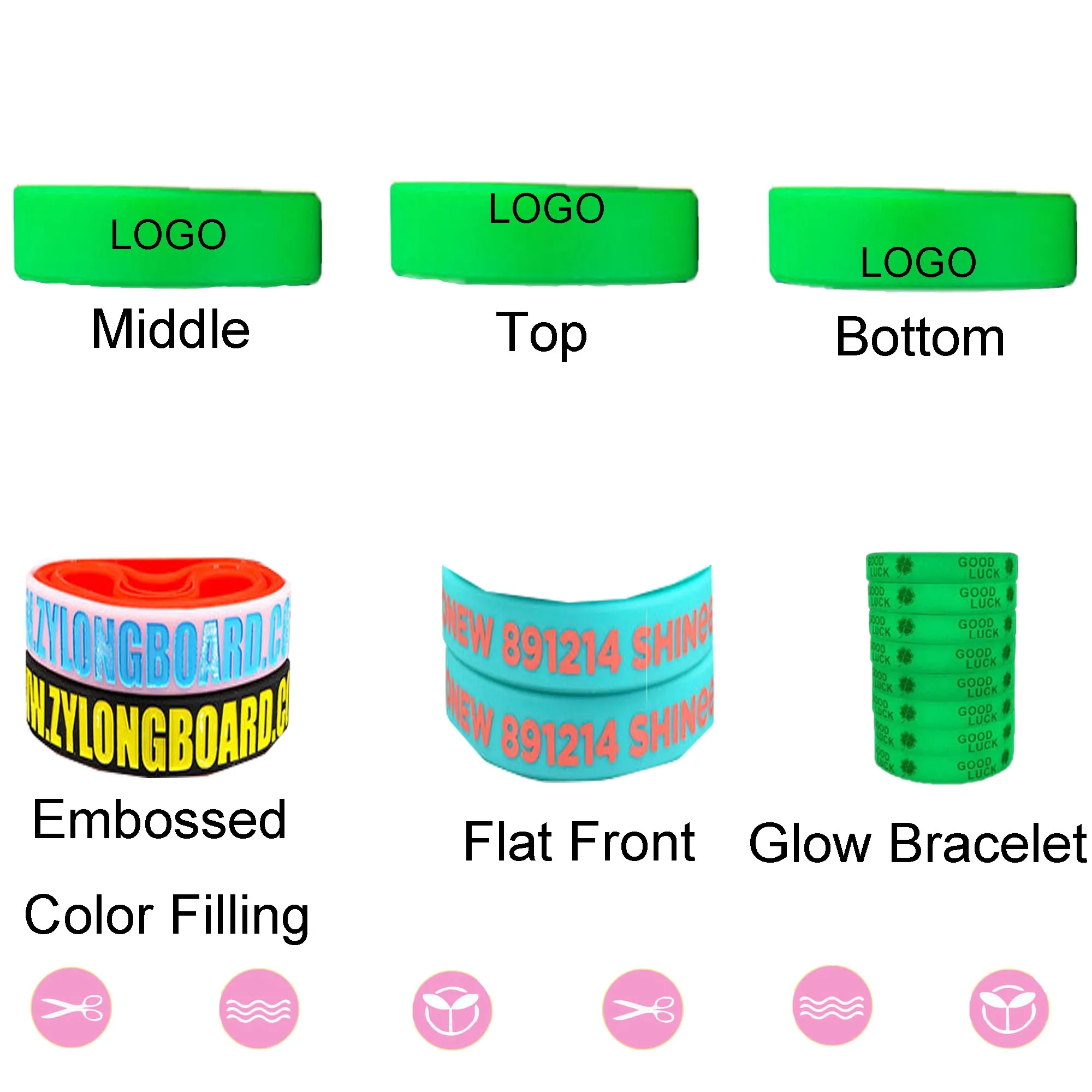 Spot Silicone Debossed Bracelet Wristband 2