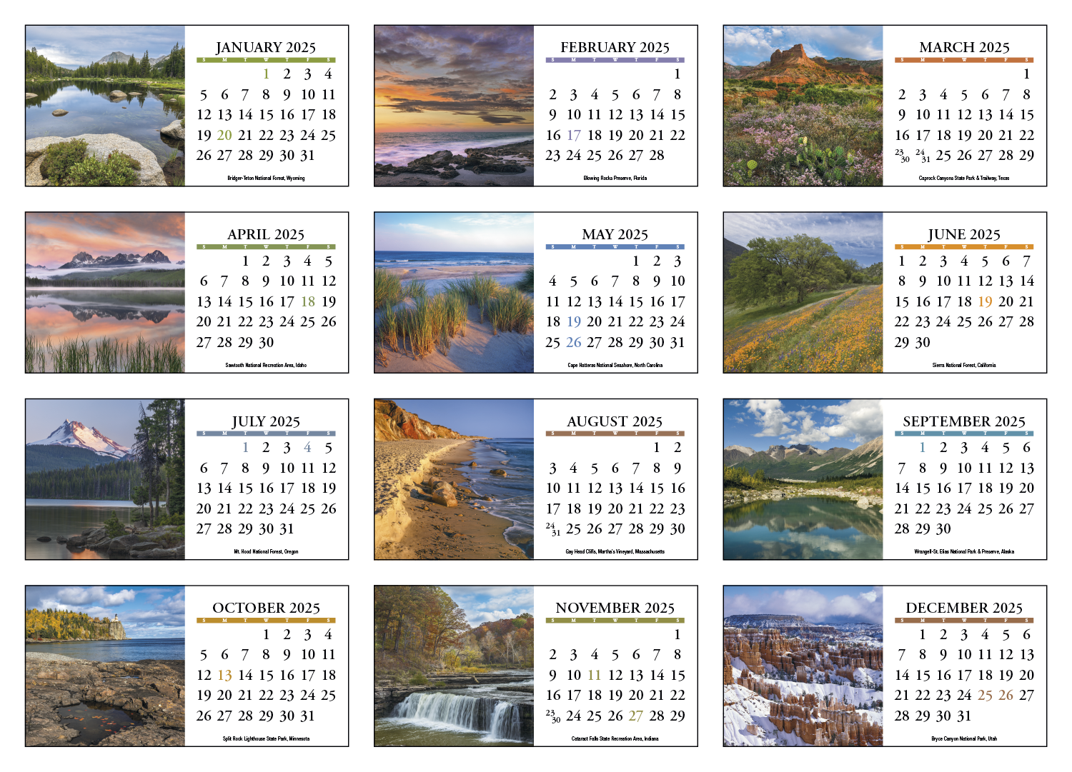 HotLine® Products Scenic America® Desk Tent Calendar 9
