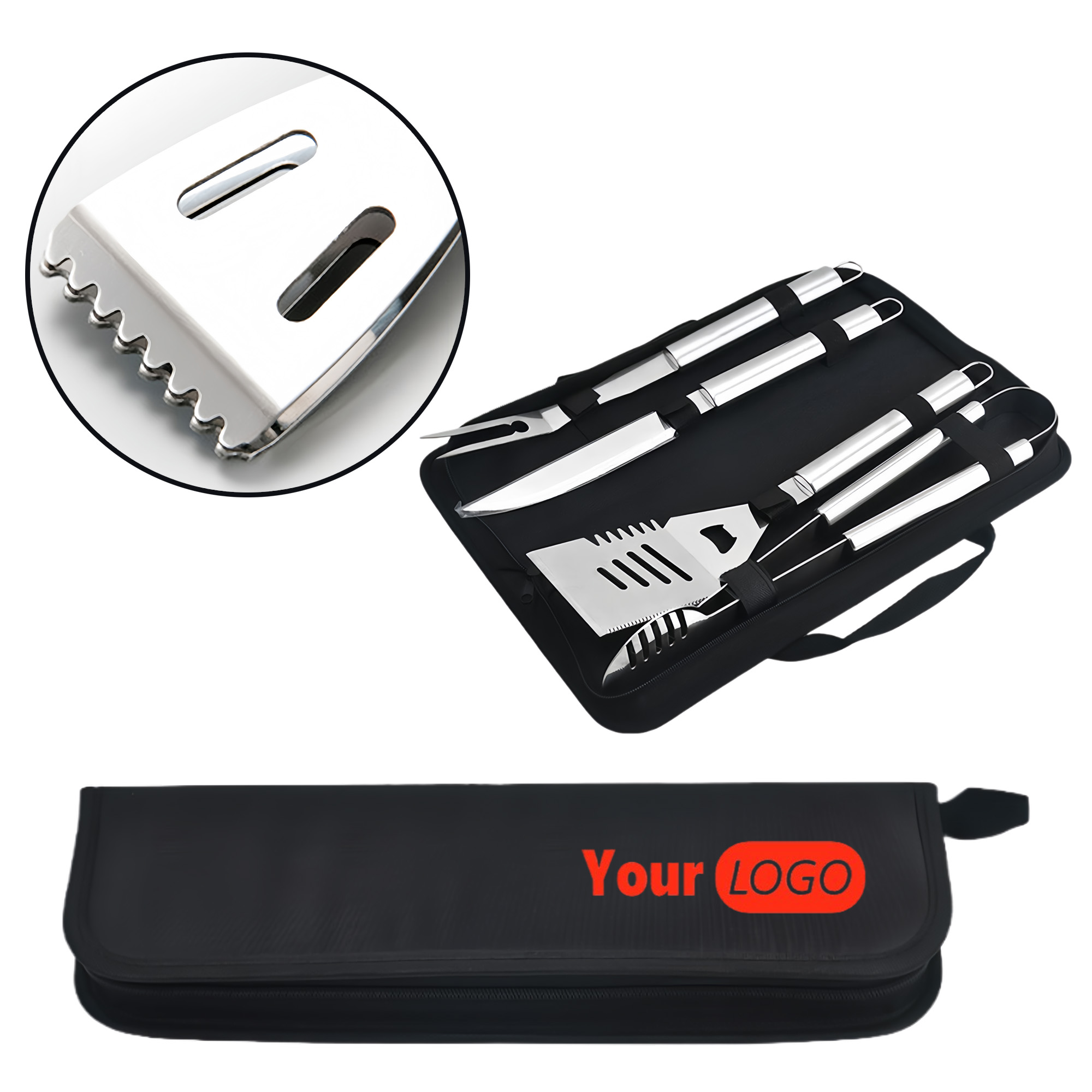 Oxford Fabric Bag Barbecue Tool Set Of Four Pieces 2