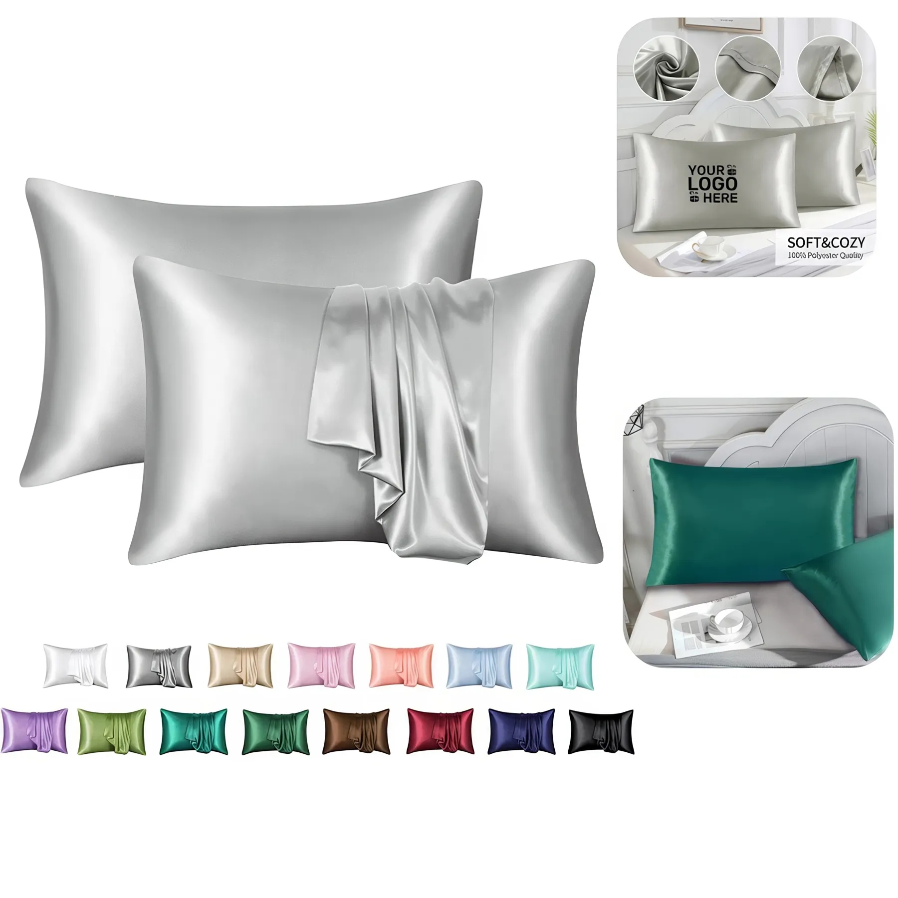 Satin Pillowcase for Hair and Skin 2