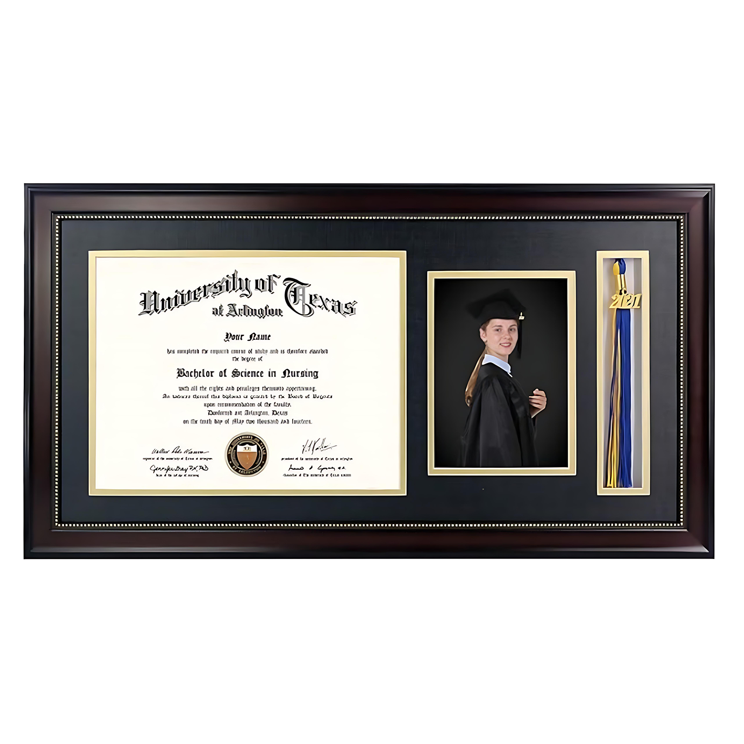 Wooden Frame with Tassel Stand for Certificates & Photos 9