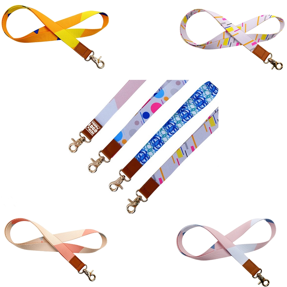 PU Leather Long Mobile Phone Work Card Lanyard 2