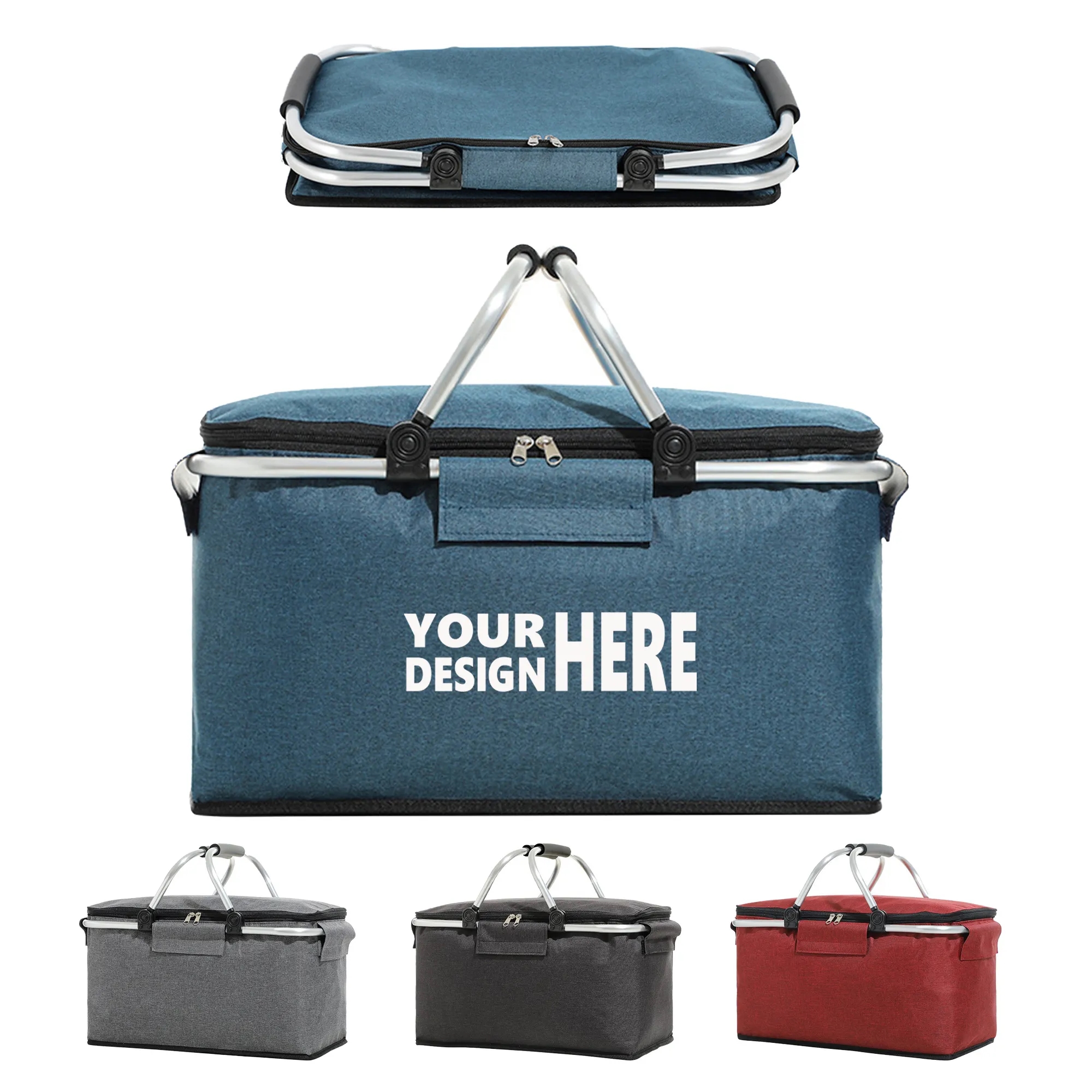 Outdoor Picnic Basket Large Capacity Foldable Insulated Bag