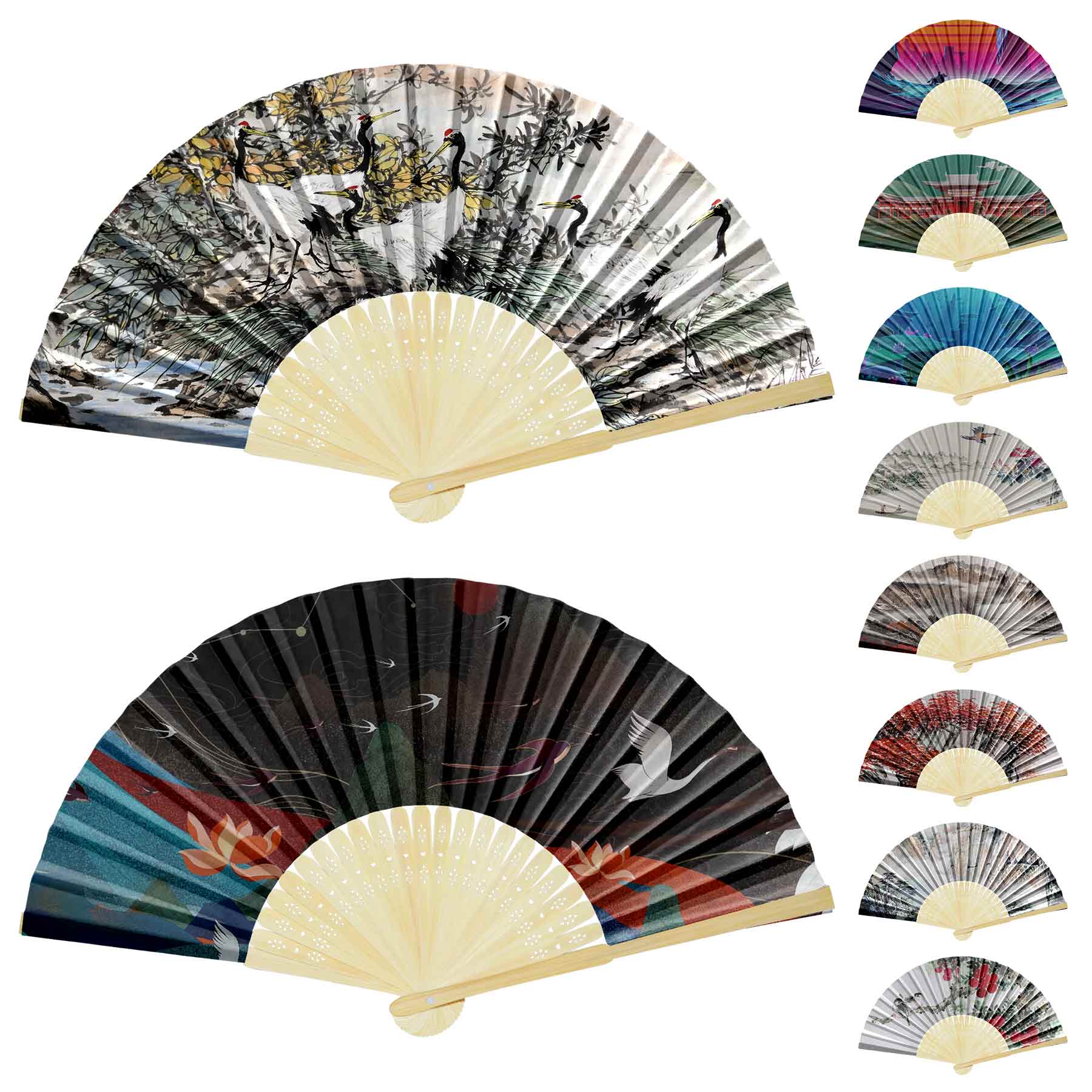 Bamboo Folding Paper Fan 1