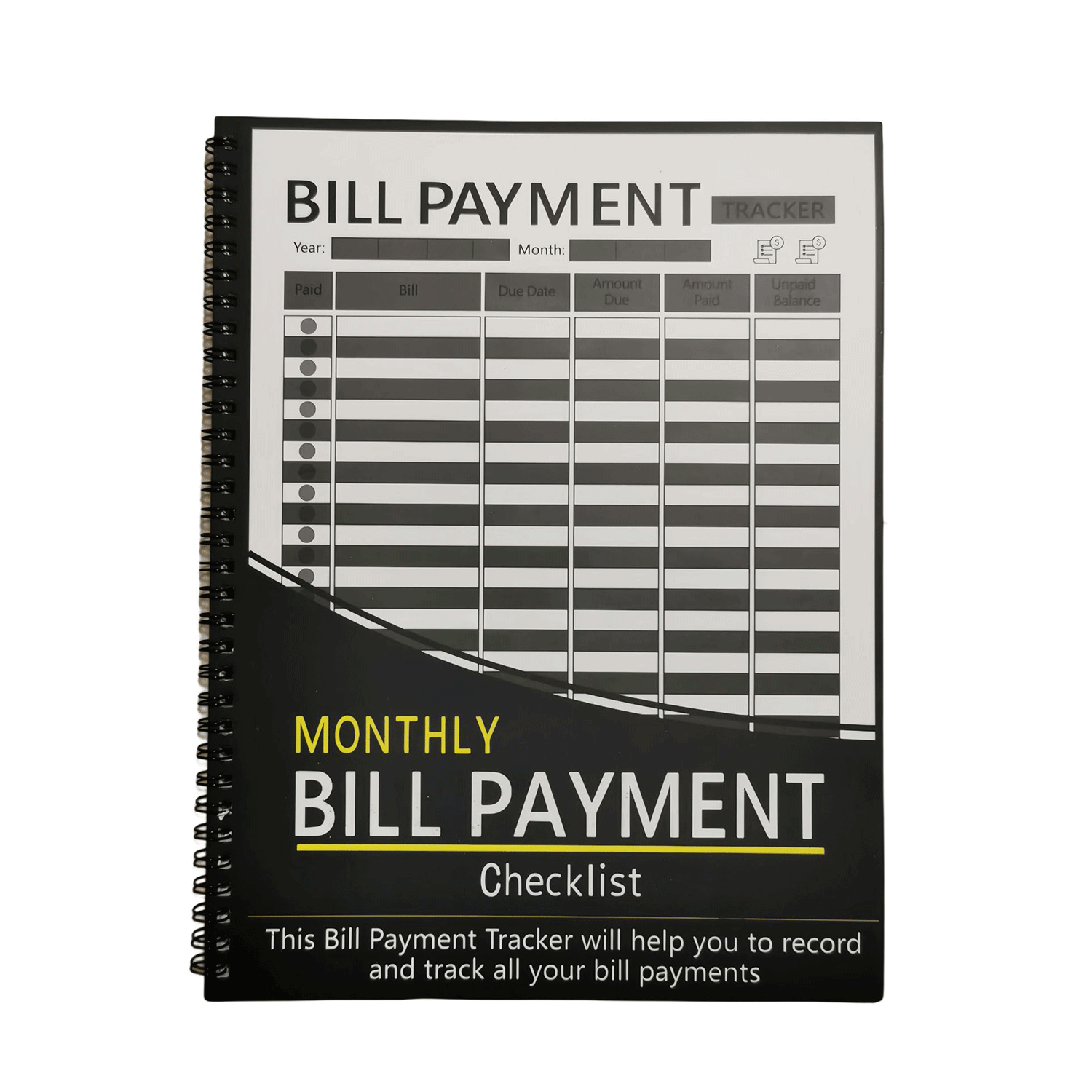 12 Month financial Monthly Money Book Bill Tracker Notebook 9