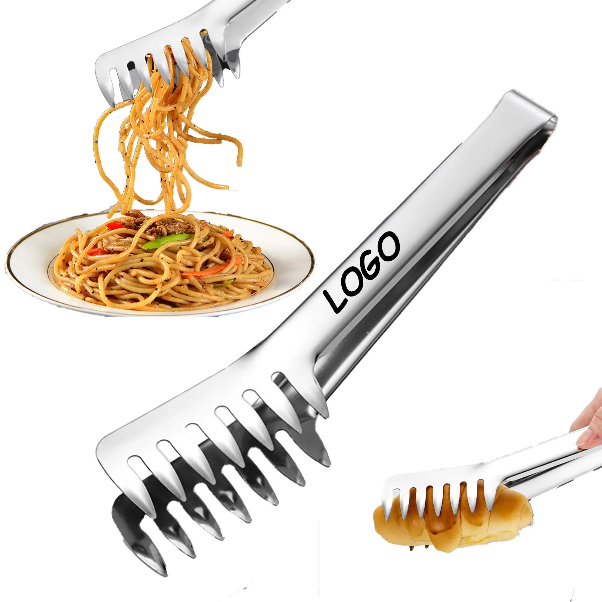 MOQ 10 Stainless Steel Food Tongs Cutlery BBQ Supply 5