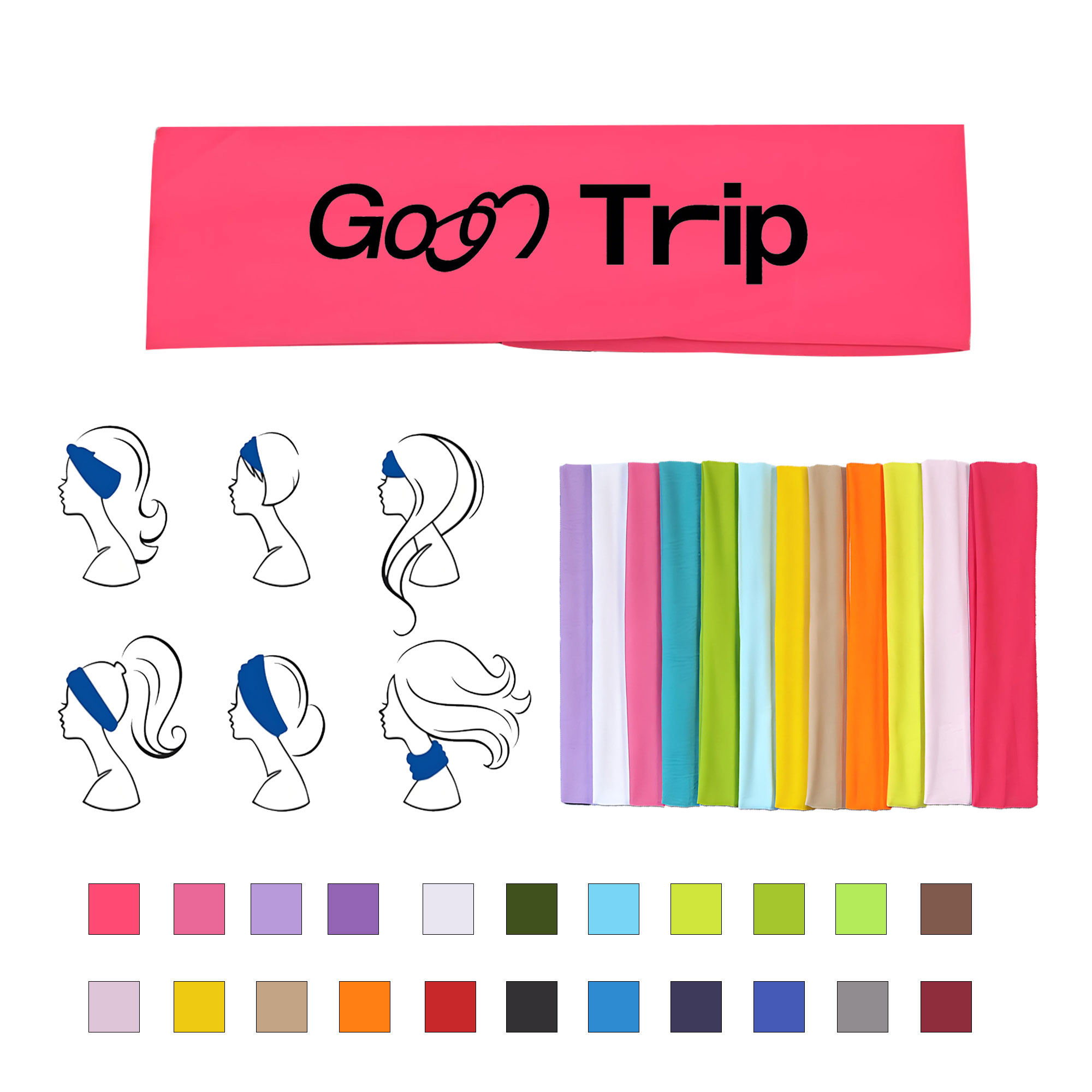 Sweat Absorbing Solid Color Sports Headband 4