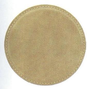 Light Brown Leatherette Individual Round Coaster 1