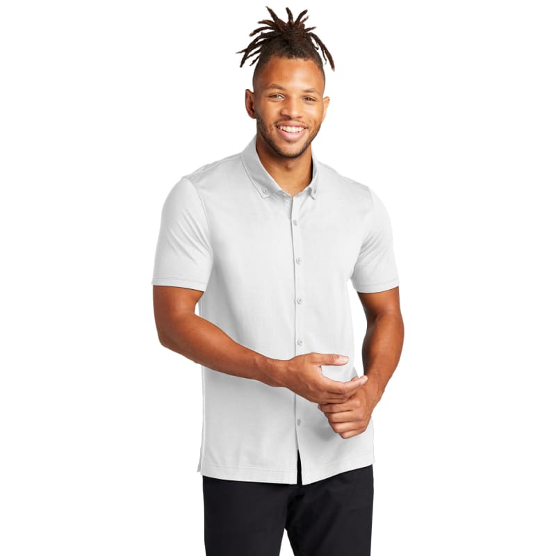 Mercer+Mettle Stretch Pique Full-Button Polo 15