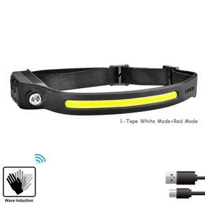 Induction Headlamp LED Flashlight With White And Red Light Tape 6