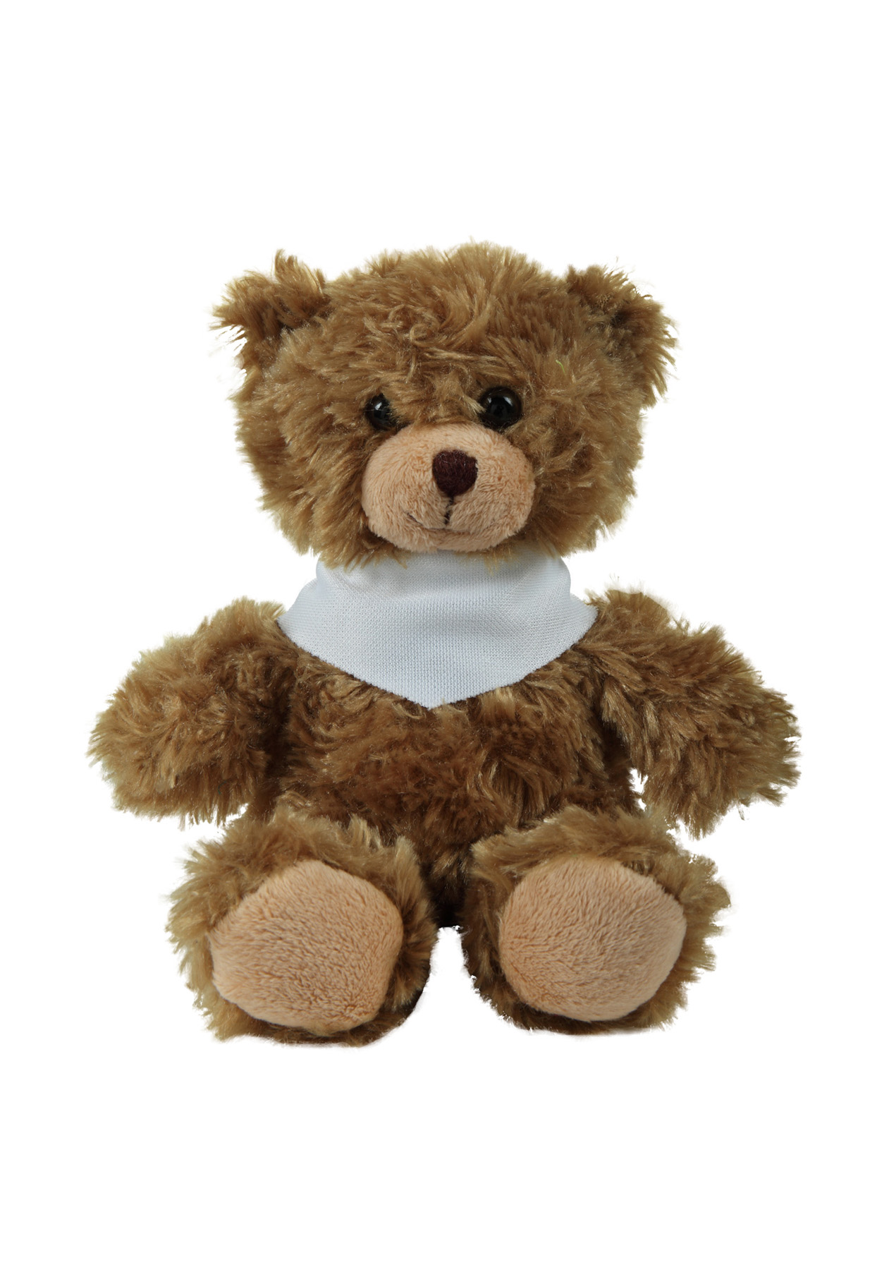 soft plush Mocha Curly Sitting Bear with bandana 2