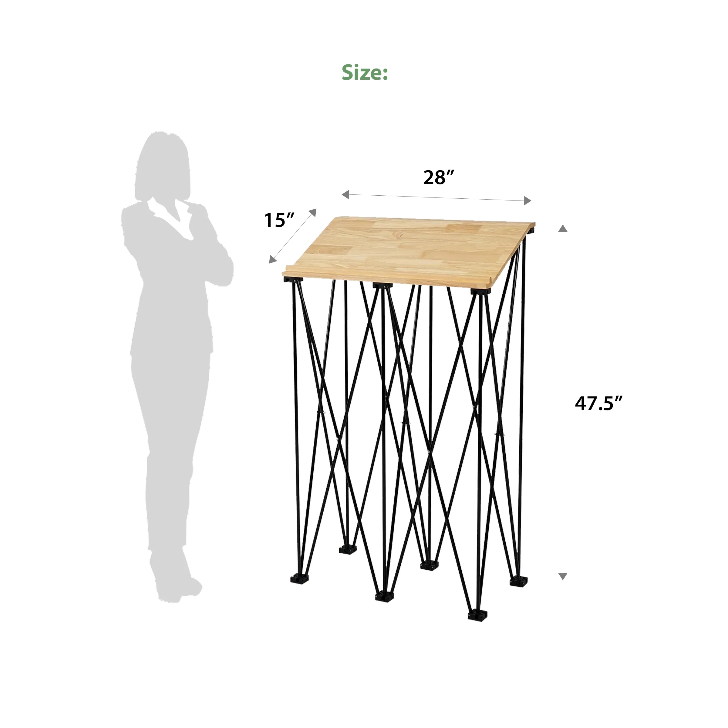 Angled Wide Portable Podium - Hardware 2