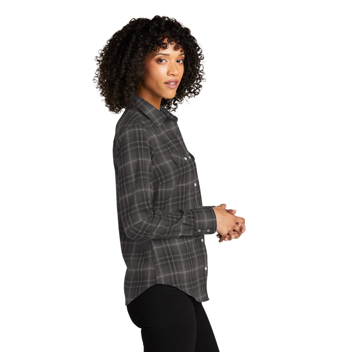 Port Authority Ladies Long Sleeve Ombre Plaid Shirt 4.6 oz. 8