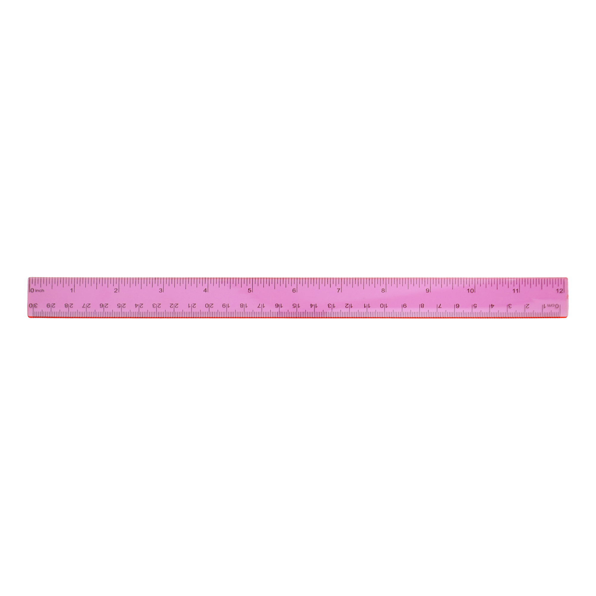 12" Colorful Plastic Ruler with Black Scale 8
