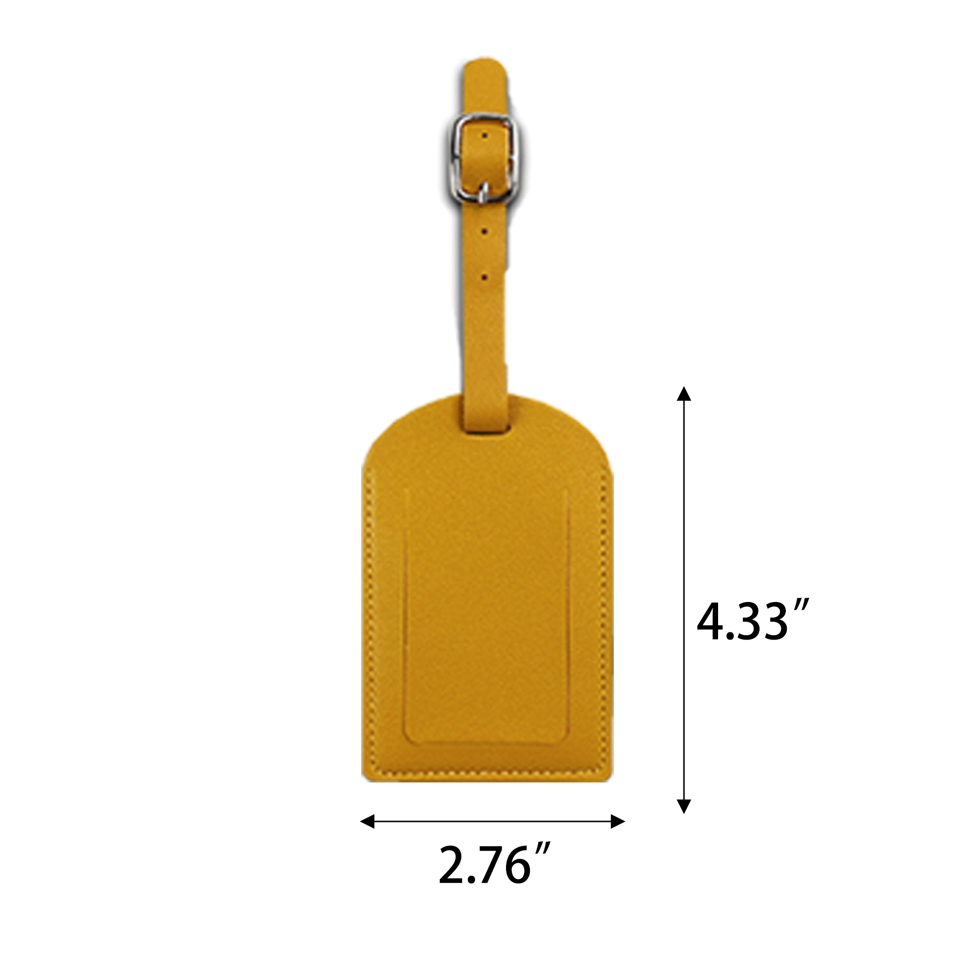 Rectangular Leather Luggage Tag 2