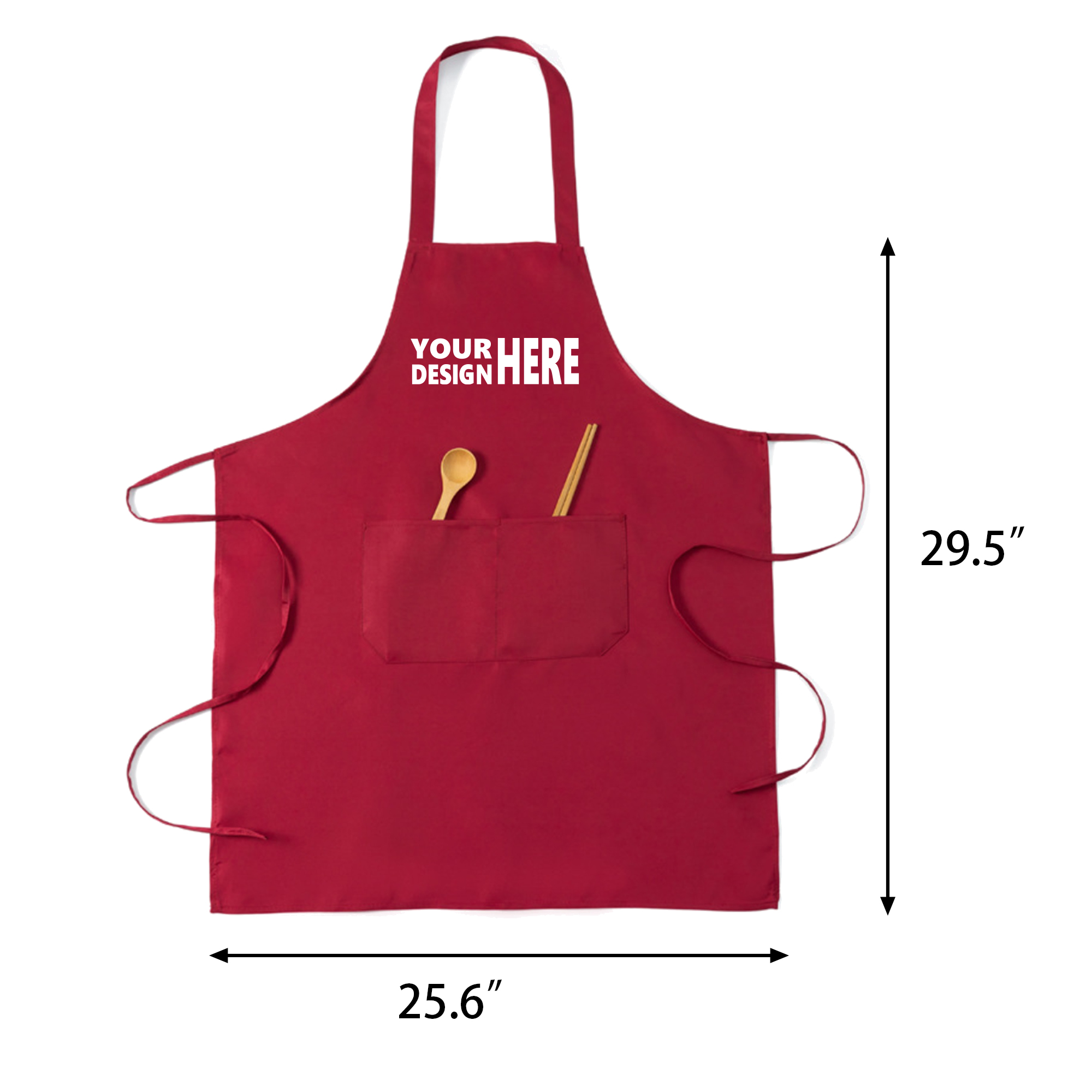 Hanging Neck Polyester Apron With Pockets 3