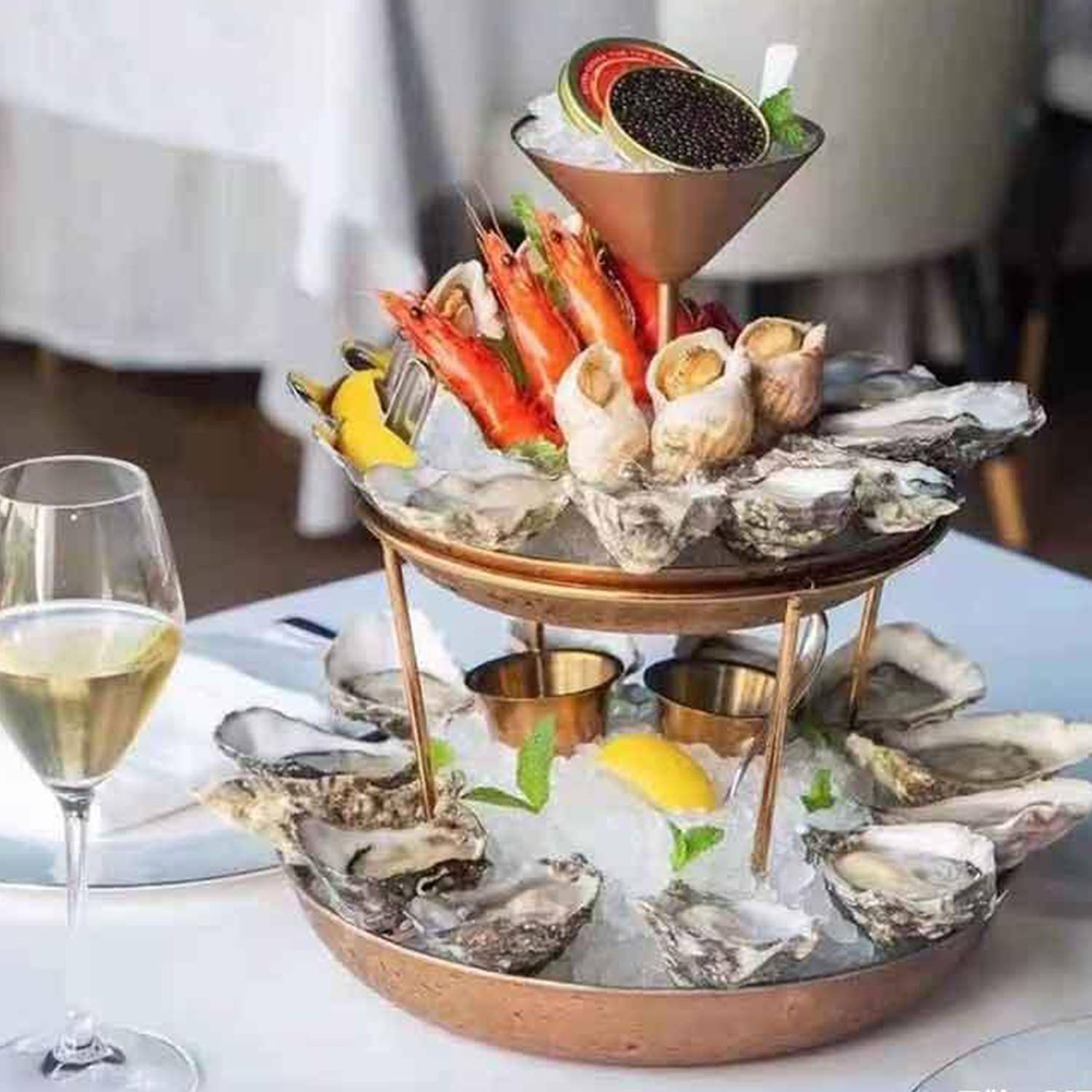 2 Pieces Tiered tray Seafood Tower for Restaurant Party Home 9