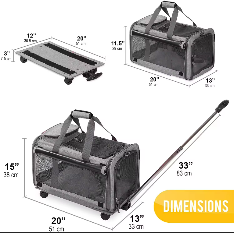 Travel Bag Pet Carrier with Wheels 2