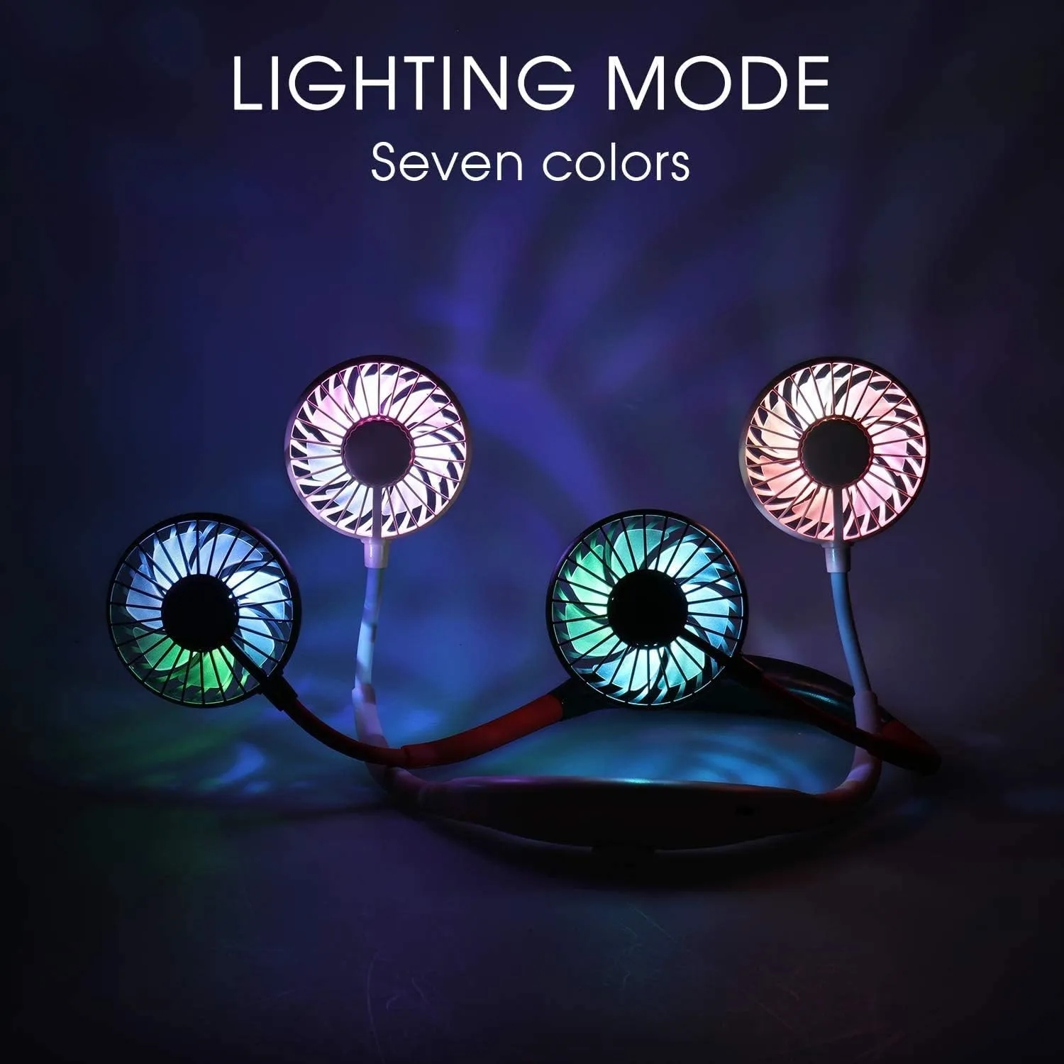 Silent portable lights with long battery life neck fan 8
