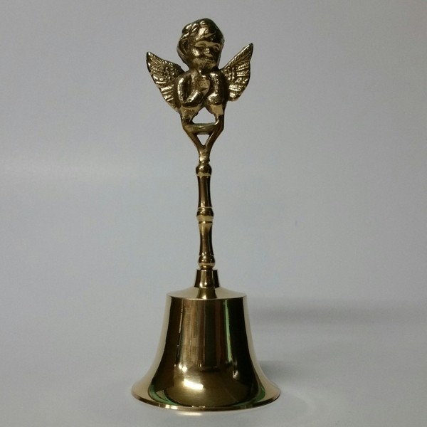 Solid Brass Bell with Brass Angel on top 2