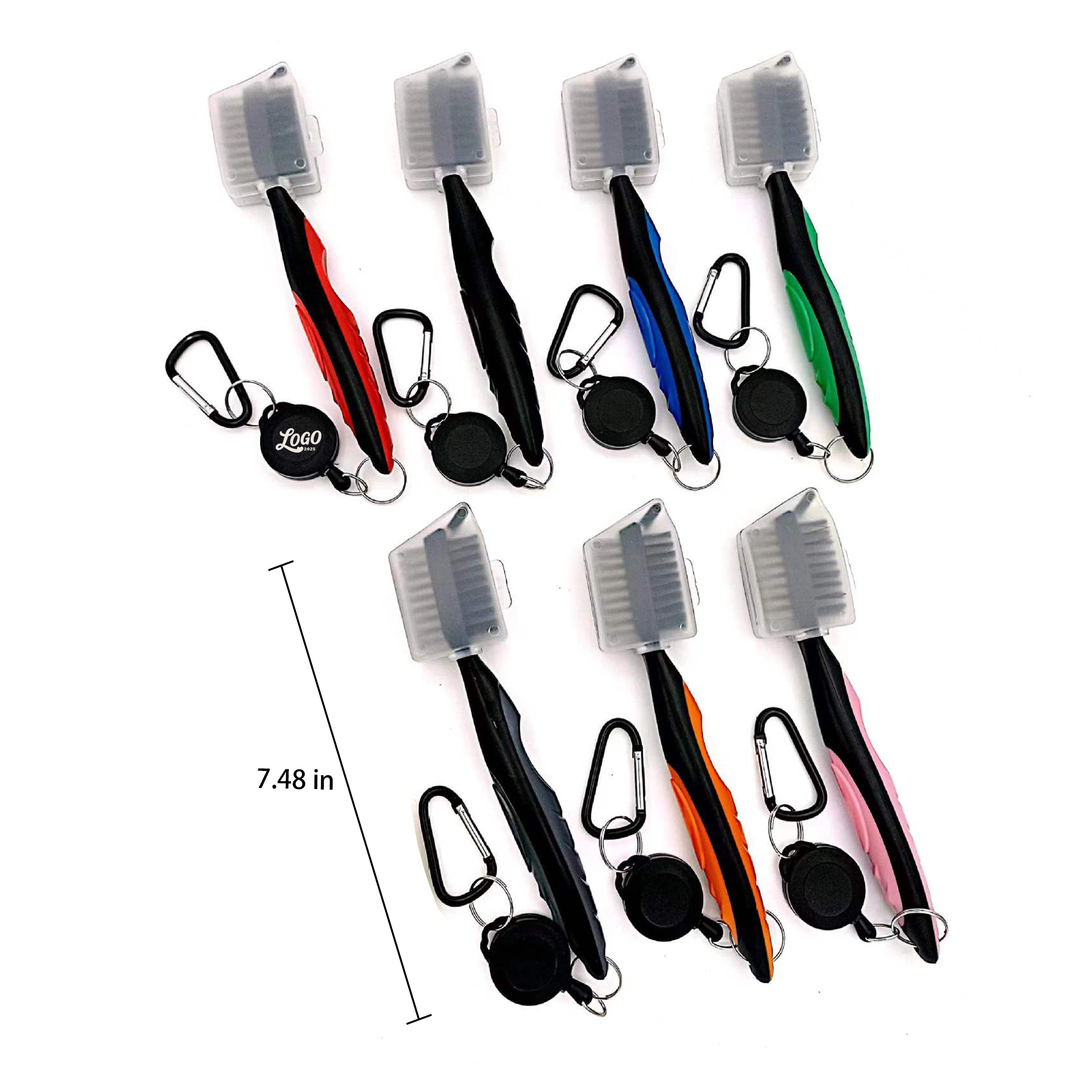Golf Brush With Retractable Cord Carabiner 1