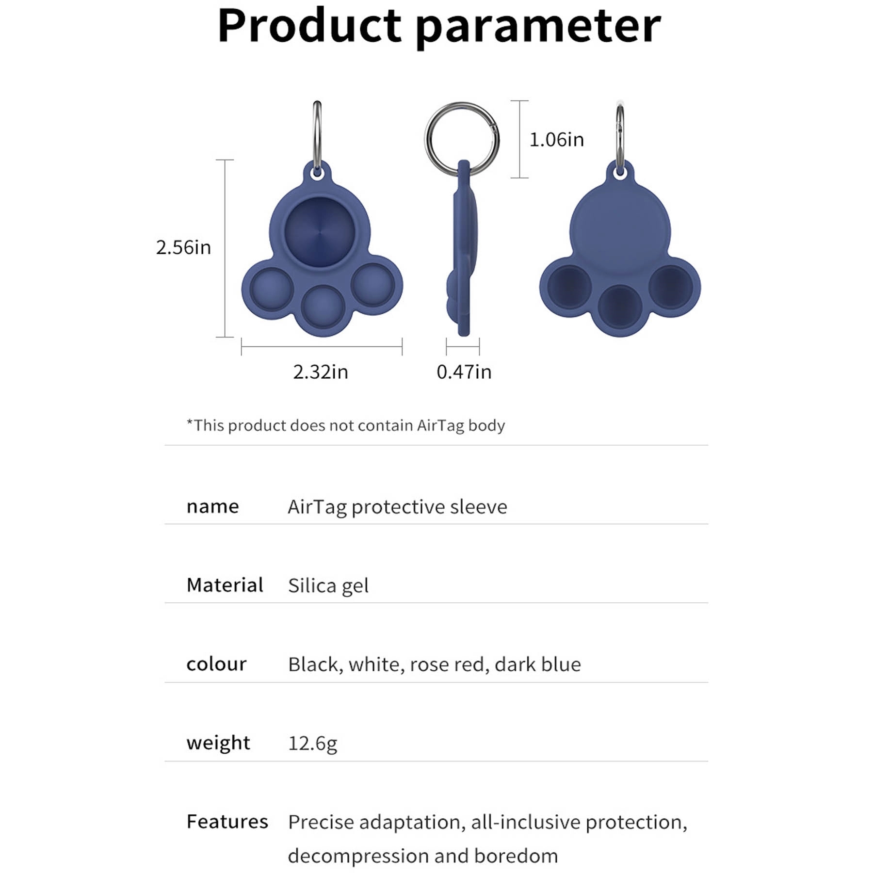 Pets Collar Silicone Case Holder Compatible Apple Tracker 12