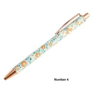Metal Ballpoint Pen With Flower Pattern 3