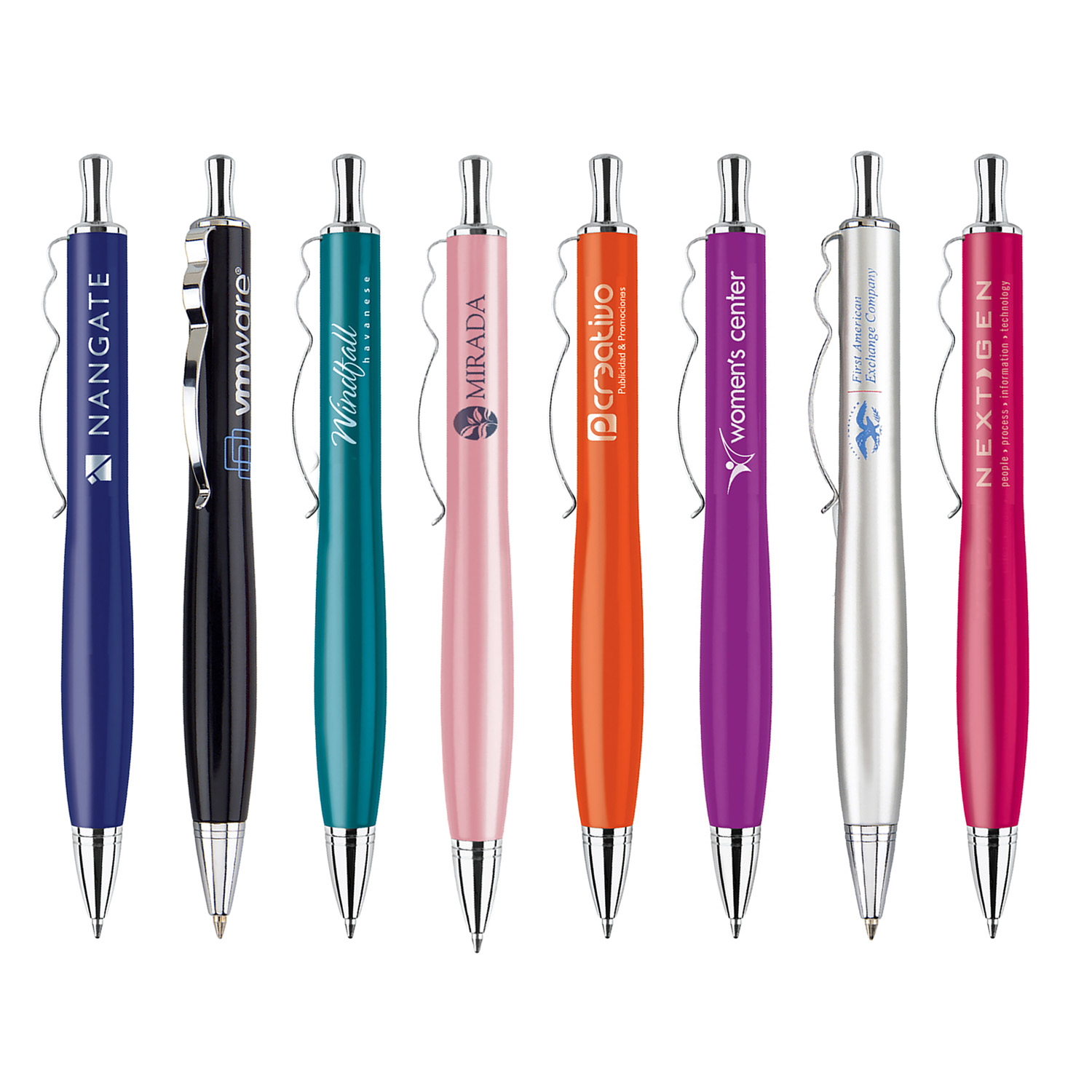 Lacquer Coated Pen with Wavy Chrome Clip