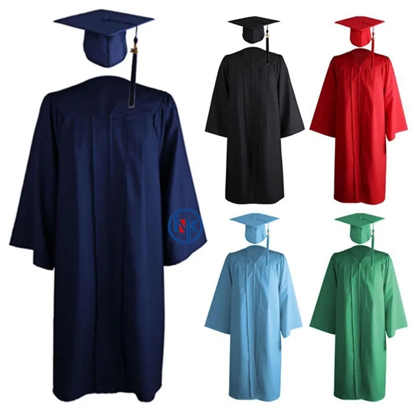 Matte Graduation Gown Cap Tassel Set