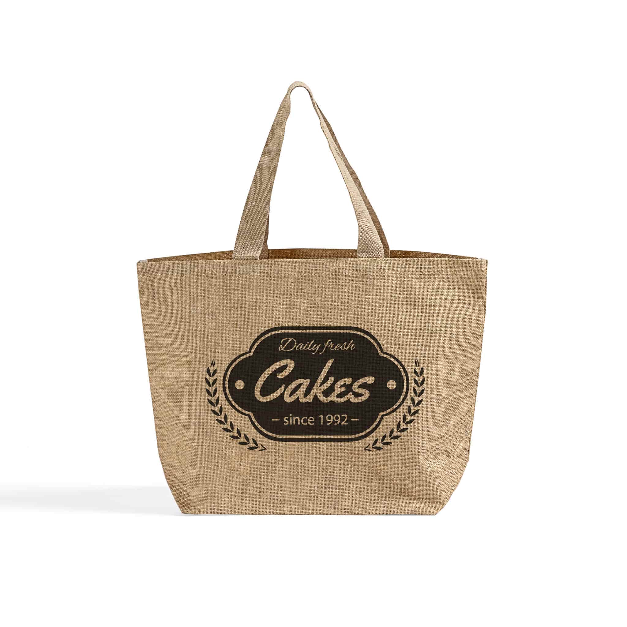 Large Versatile Jute Tote Bag, custom tote bag with logo imprint 4