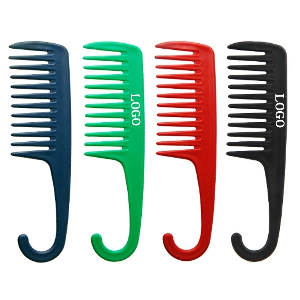Plastic Wide Tooth Hair Comb with Hook 6