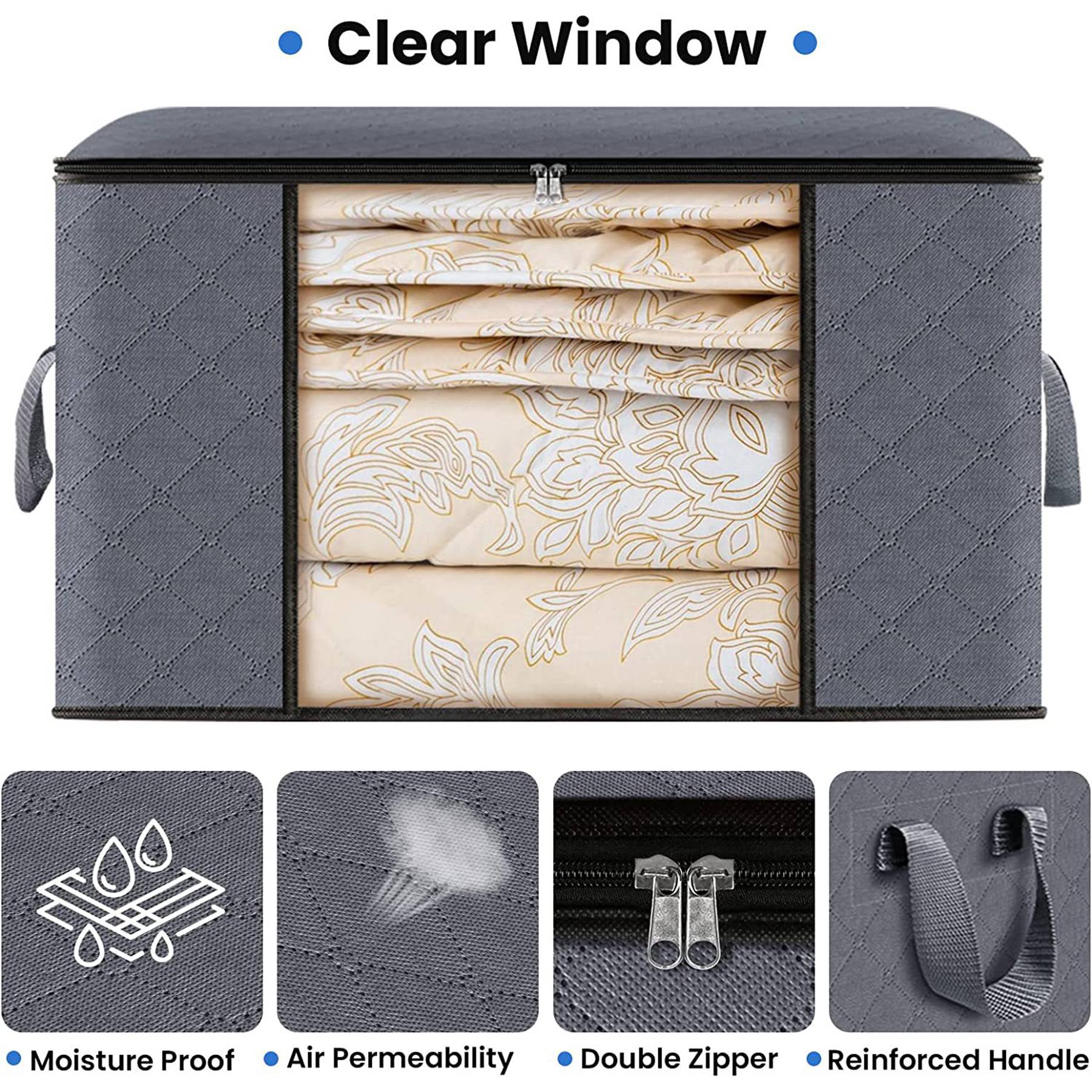 6 Pack Clothes/Blanket Foldable Storage Bags Box 5