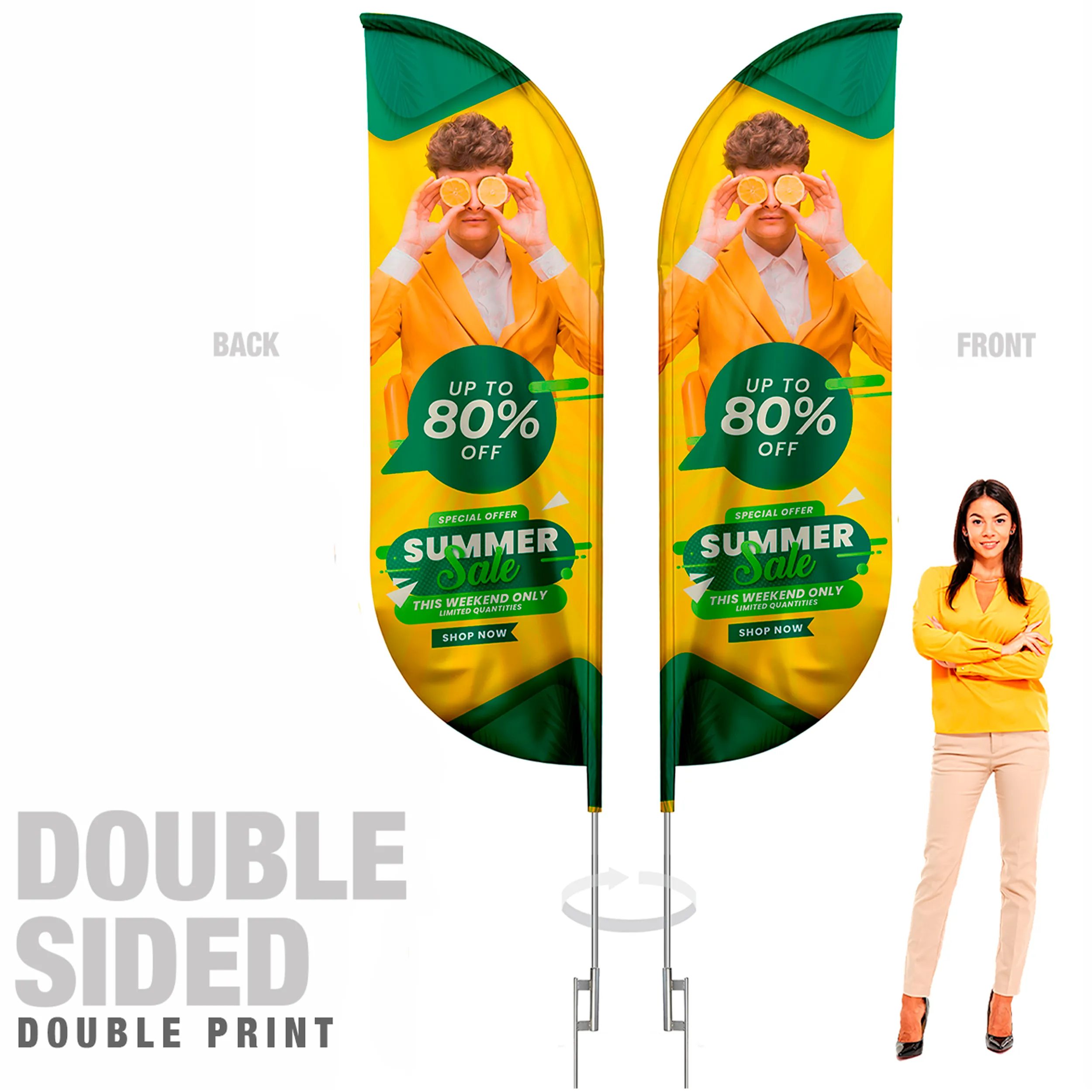 Blade Flag Double Sided Graphic With Hardware 12ft 1