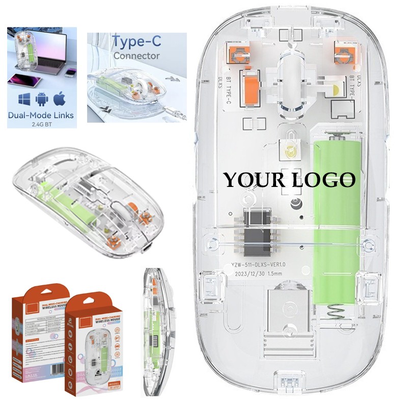 Rechargeable Transparent Computer Mouse Silent 1