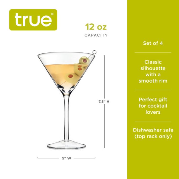 True® Manhattan Martini Glass, set of 4 8