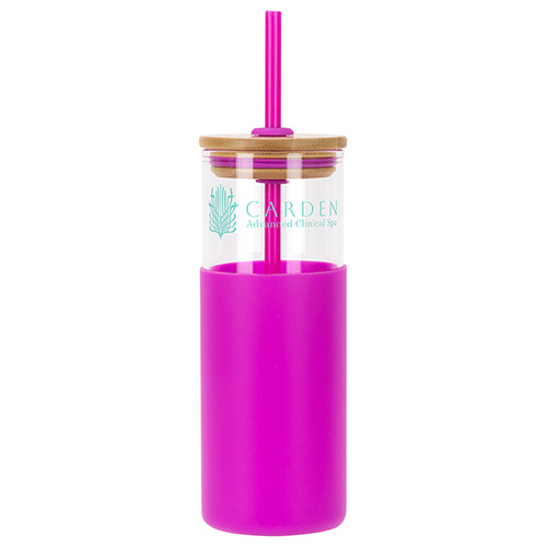 Stirling 18 oz Glass Tumbler with Silicone Sleeve & PP Straw 11
