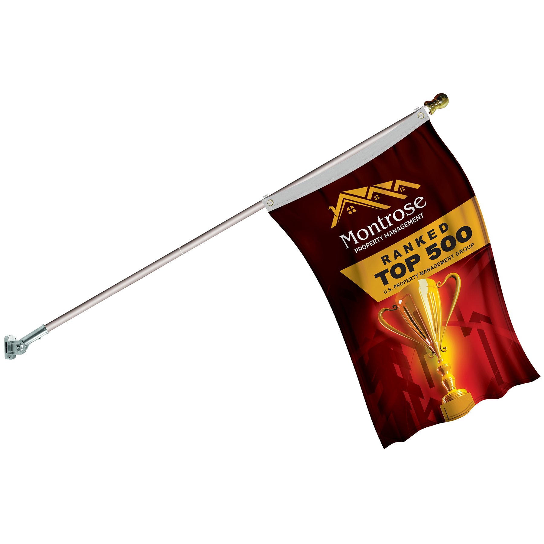 Banner Kit with 2' x 3' Flag and Silver Bracket 2