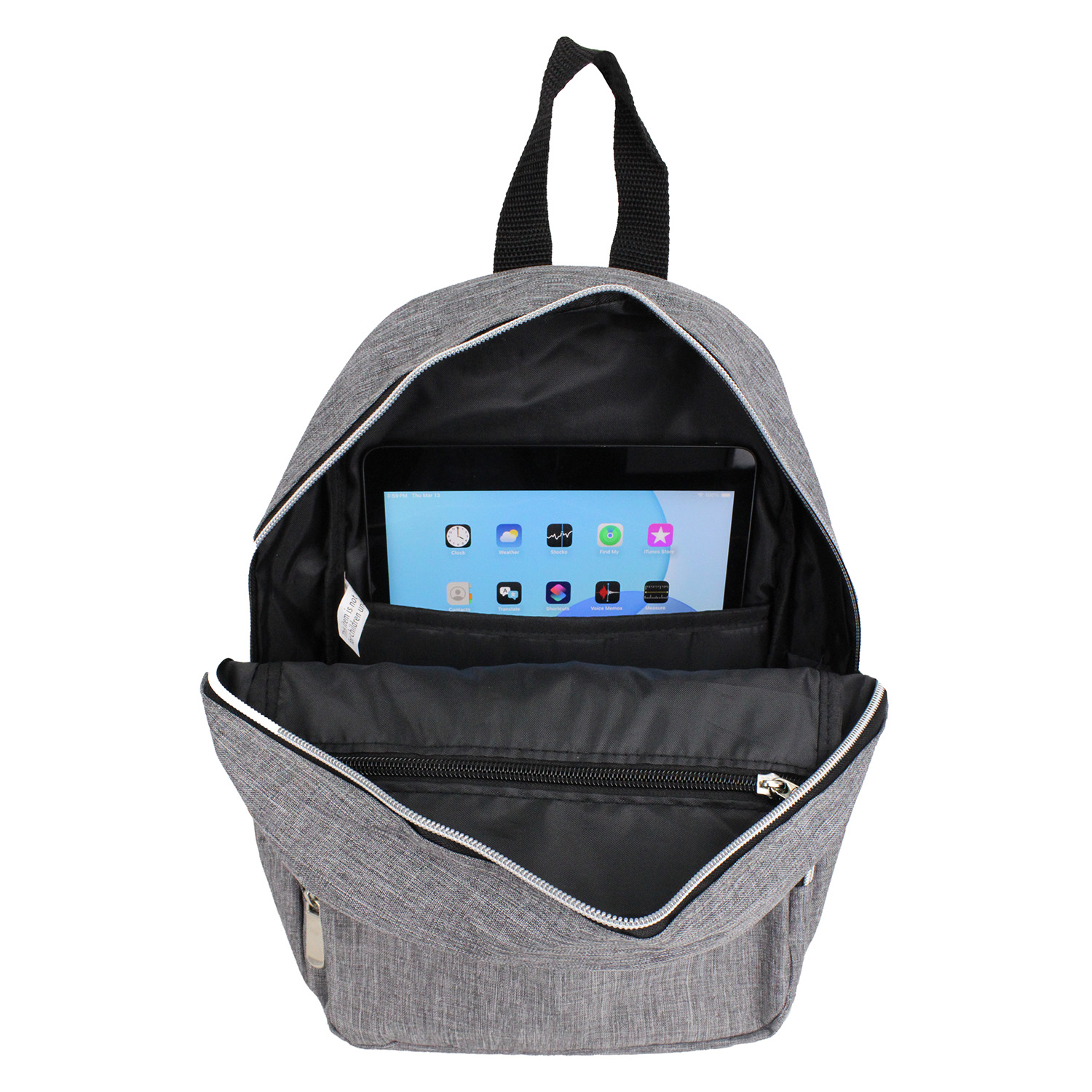 Mini Heather Gray Tablet Backpack 6