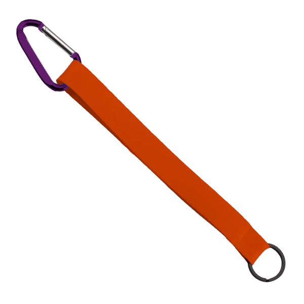 3/4" Sewn Polyester Keychain with Metal Split-Ring and Carabiner 151