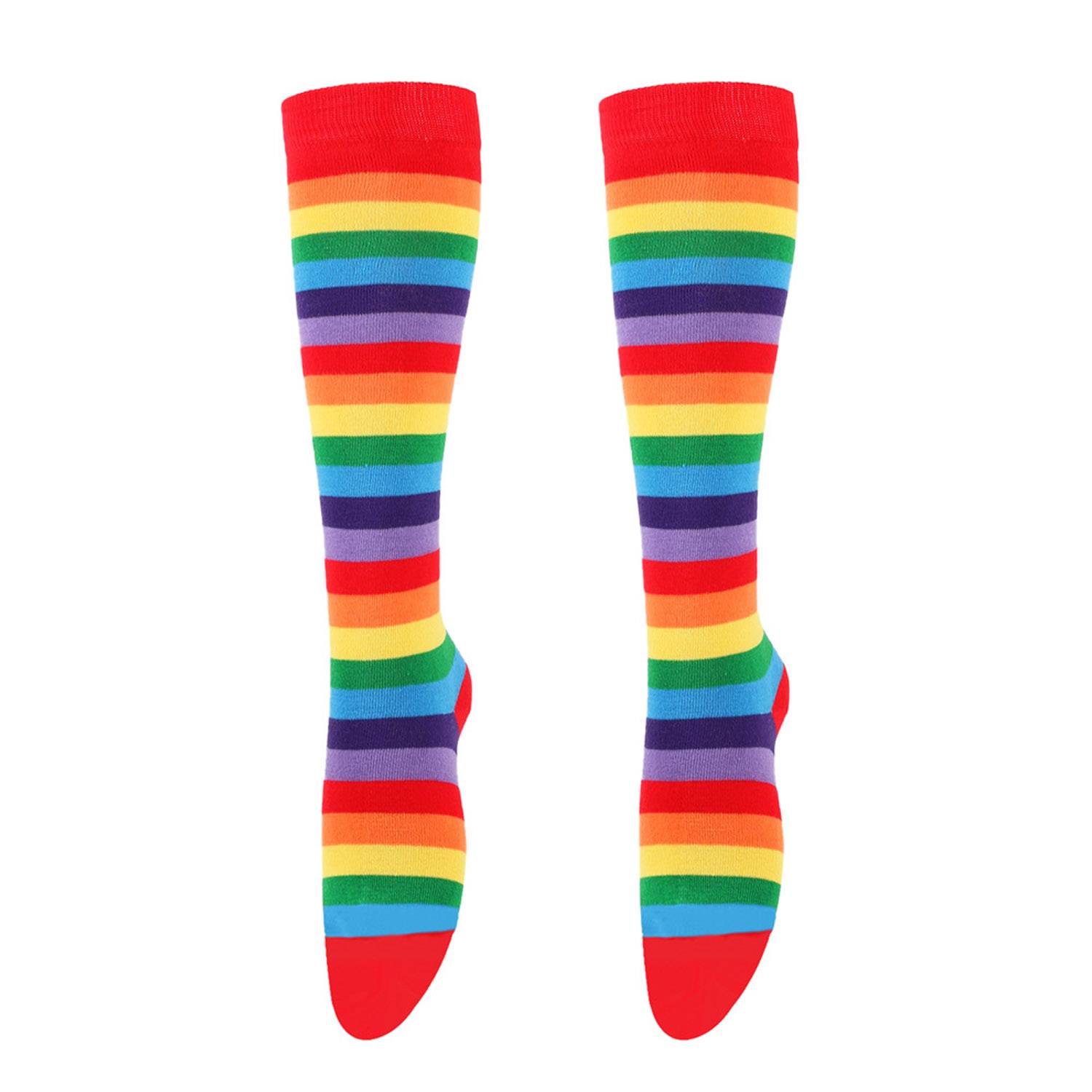 Rainbow Striped Knee High Tube Socks 3