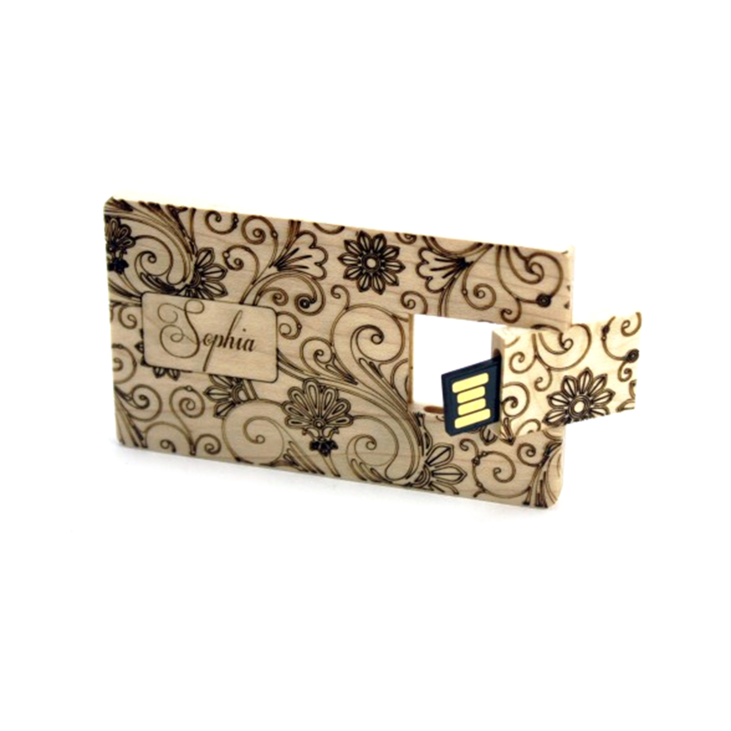 Wooden Credit Card USB Drive 1