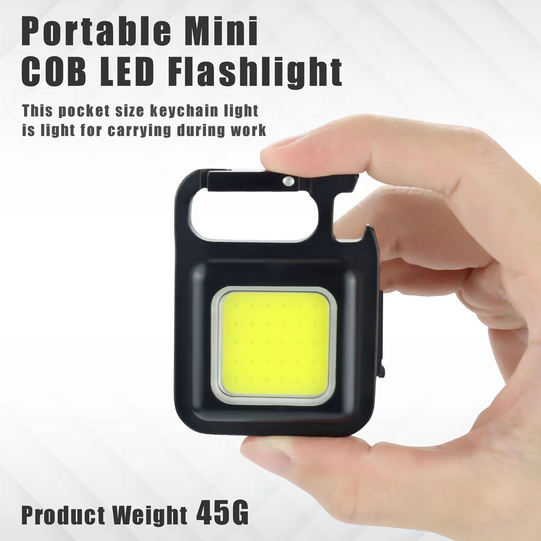 Pocket Led Flashlight with Folding Bracket Bottle Opener and Magnet Base for Running/Finishing 14