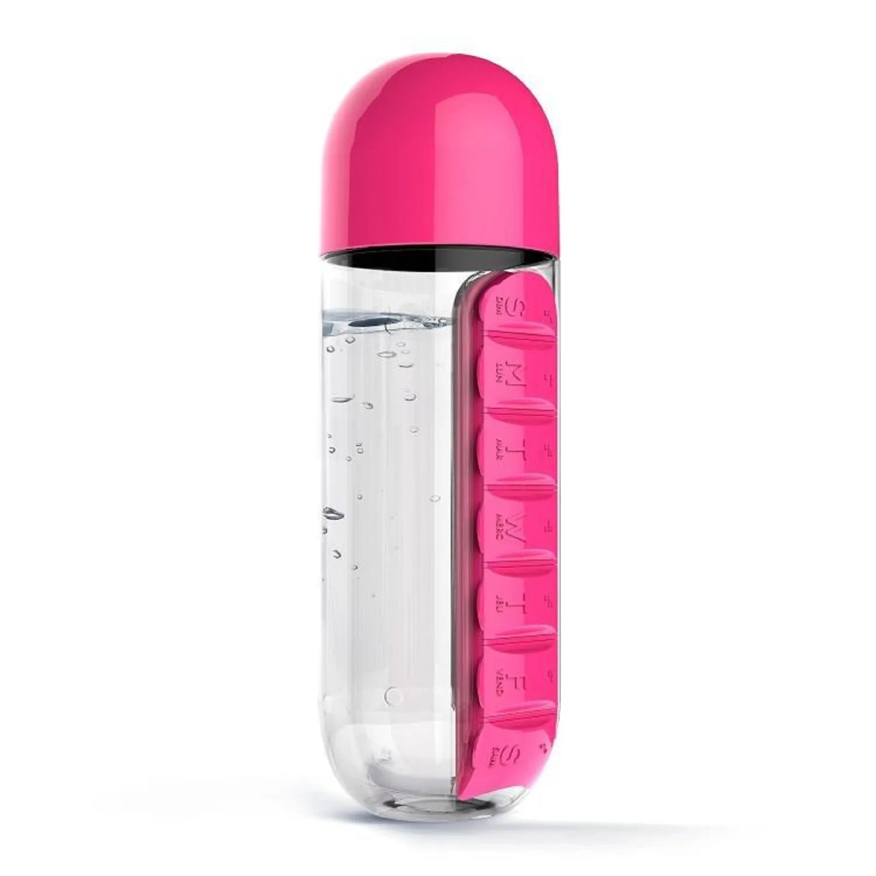 20 OZ Water Bottle with 7 Compartments Pill Box 2