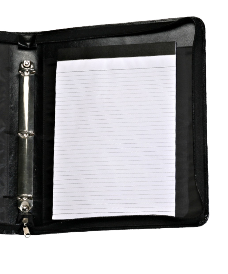 Union Printed Deluxe 3-Ring Zippered Portfolios - One Color Print 3
