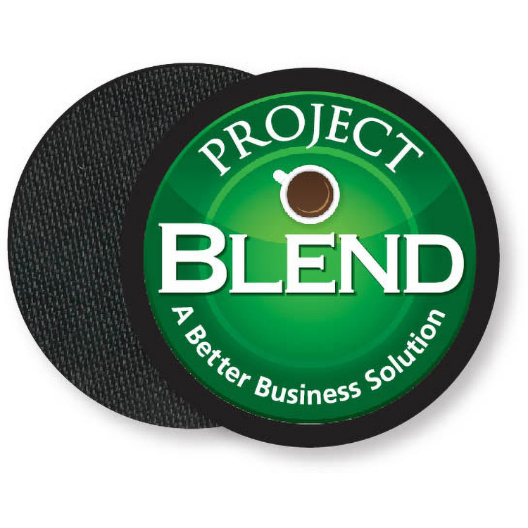 Premium Coasters .020 Gloss Copolyester Topcoat & 3/32" Rubber base 3.5" round, Full Colour Imprint