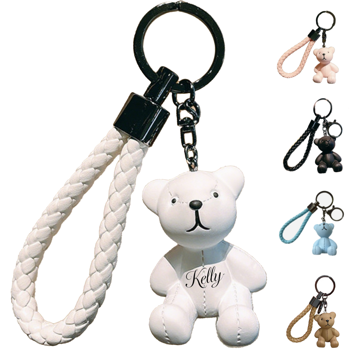 Resin Teddy Bear Keychain 1